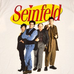 SEINFELD Shirt Mens 2XL XXL White Cast JERRY KRAMER GEORGE Casual NWT