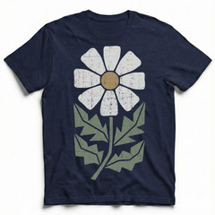 Retro Daisy Flower T-Shirt Boho Botanical Nature Floral Garden Style Tee
