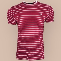 Fred Perry men’s casual T-shirt cotton striped red M2534 size XS