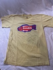American Apparel Men’s Yellow Swedish Graphic Print Crew Neck Tee Shirt S