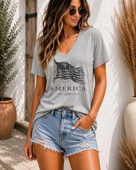 Christian America 250th Anniversary Shirt, V-Neck 4th Of July Shirt