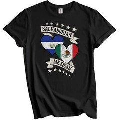 Salvadorian Mexican Heart Flags El Salvador Mexico T-Shirt