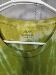HANDCRAFTED Gildan G500 XL Lightweight Cotton Green Yellow Tie-Dye Unisex Tee