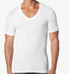 Tommy John High V-Neck T-Shirt Undershirt White Cool Cotton Collection Size XL