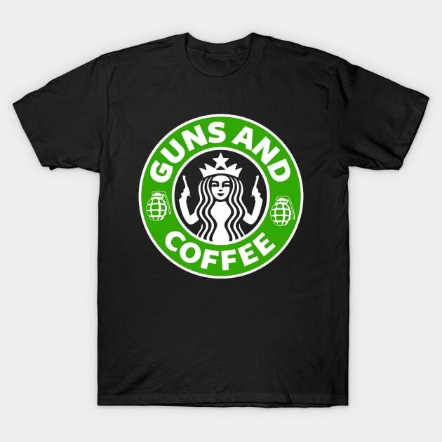 NWT Guns and Coffee Puns Funny Humor Shipping From USA Unisex T-Shirt