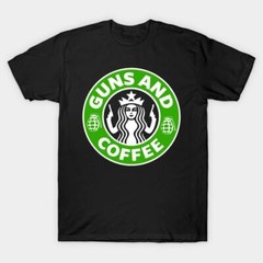 NWT Guns and Coffee Puns Funny Humor Shipping From USA Unisex T-Shirt