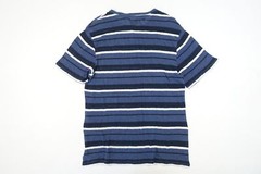 BUFFALO DAVID BITTON STRIPED BLUE XL SHEER HENLEY POCKET TEE TSHIRT MENS DEFECT