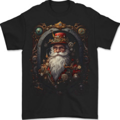 Steampunk Santa Claus Xmas Christmas Mens T-Shirt 100% Cotton