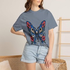 Cerulean Hibiscus Reaper Moth Graphic Tee
