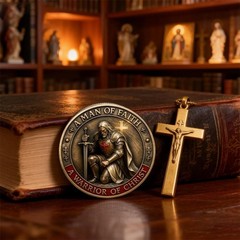 A Man of Faith-A Warrior of Christ Commemorative Coin,Jesus Challenge Coins OY