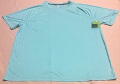 NEW Athletic Works Mens Dri-More T-Shirt Aqua Short Sleeve Size L Gym Workout
