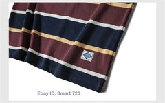 NON STOCK Ivy League Striped Crew Neck T Shirts Preppy Style Men’s Casual Tee
