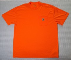 Carhartt Bright Orange Polyester T-shirt W/ Pocket Size XL