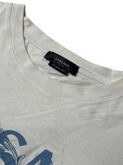 Versace Mitchell Fit White Blue Logo Graphic T-Shirt Men’s XL Made InItalyCotton