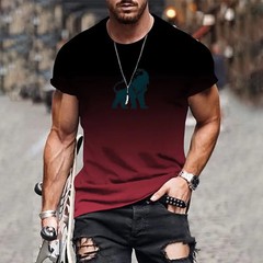 Trendy and fashionable new men’s T-shirt 3D printed gradient printed top summer