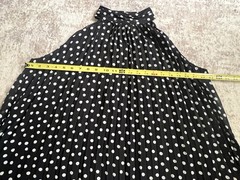 Karllagerfeld Blouse Women Medium Pleated Shirt Black White Polka Dot Top
