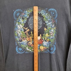 1999 Bill Bell Men’s Large Black Anvil Wizard Astronomer Horoscope Shirt Y2K
