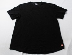 UndrDog Men’s Solid Short Sleeve Curved Hem Hemp T-Shirt CL8 Black Large