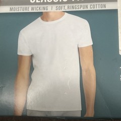Hanes Premium Classic Fit Tagless tshirt Men’s Large 5-Pack White Moisture Wick