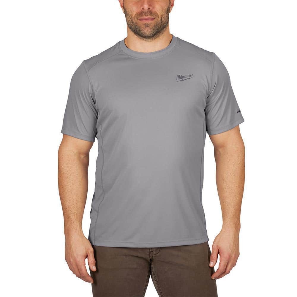 Milwaukee Men’s Work Skin Large Gray Performance Short-Sleeve T-Shirt