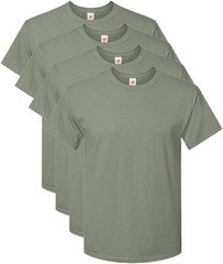 Hanes Men Crew neck T-Shirt 4-Pack ComfortSoft 100% Cotton Heavyweight Tee Plain
