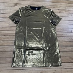ASOS Shiny Gold Shirt Adult S Metallic Bright Shiny Disco 1970s NY Club Scene