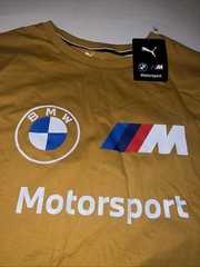 Puma BMW Motorsport Essential Logo Men’s T Shirt Gold Sz XL $40