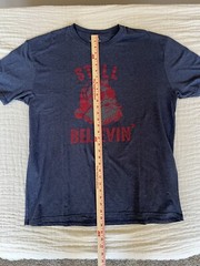Still Believin Santa Funny Christmas Gift Size 2x T-Shirt Denim Blue NWT
