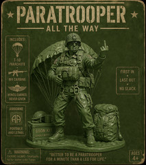 Paratrooper Airborne T-Shirt Army Veteran Military Jump Wings Graphic Tee