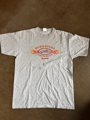 Easyrider ‘Work Sucks Lets Ride’ Graphic Vintage T shirt Sz Large White Anvil