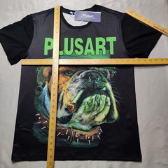 PLUSART Cigar Smoking Gangster Bulldog Men Large Black Double-Sided T-Shirt NEW