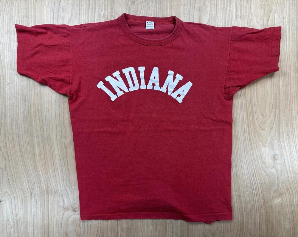 Vintage 80s Champion Indiana Single Stitch tshirt red Cotton xl usa faded soft