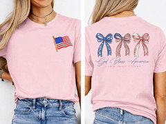 God Bless American Land that I Love Jesus Happy 4th of July 2SIDE T-Shirt