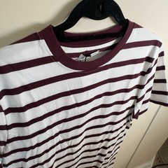 These Glory Days Scandinavia Striped T Shirt | Modern Classic | Burgundy White |