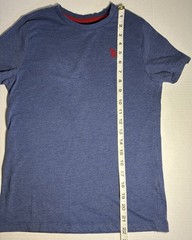 U.S. Polo Assn. Blue Solid Embroidered Logo Tee Cotton Blend Teen L (10-12)