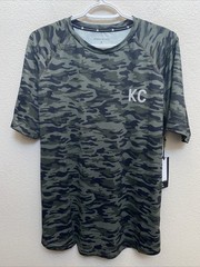 Kenneth Cole Active T Shirt Large Green Camo Crew Neck Tech SS Tee NWT $49