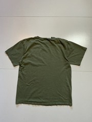 Vintage 2001 Y2K Happy Camper Smiley Face Jim Olive Green Graphic T-Shirt Sz. L