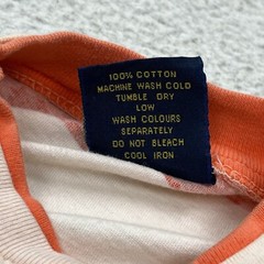 Karl Kani Jeans Shirt Mens Extra Large Orange Striped Pullover Henley