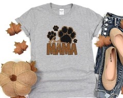 Dog Mama Shirt Fur Mama Dog Lover Tee Animal Lover T-Shirt Paw Shirt