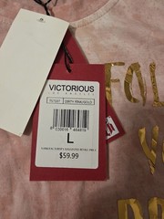 Victorious Los Angeles Follow Your Dreams Dirty Pink & Gold Men’s Large Tee NWT