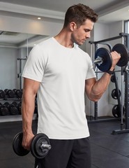 Men’s Workout Shirt Short Sleeve Quick Dry UPF 50+ UV Protection Running Gym Tee