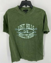 New Look T-Shirt Mens Size S Olive Green Hollywood Graphic Crew Neck Pullover