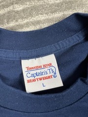 Vintage Tennessee River Captain T’s Shirt Mens Large Blue Single Stitch Troops