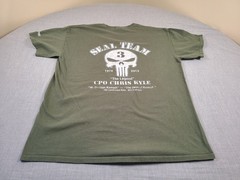 Chris Kyle Shirt Mens Large Green SEAL TEAM The Legend Tactical Military 2-Sided