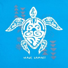 ALSTYLE T-shirt Men L Aqua Blue Maui Hawaii Sea Turtle Graphic Retro Casual