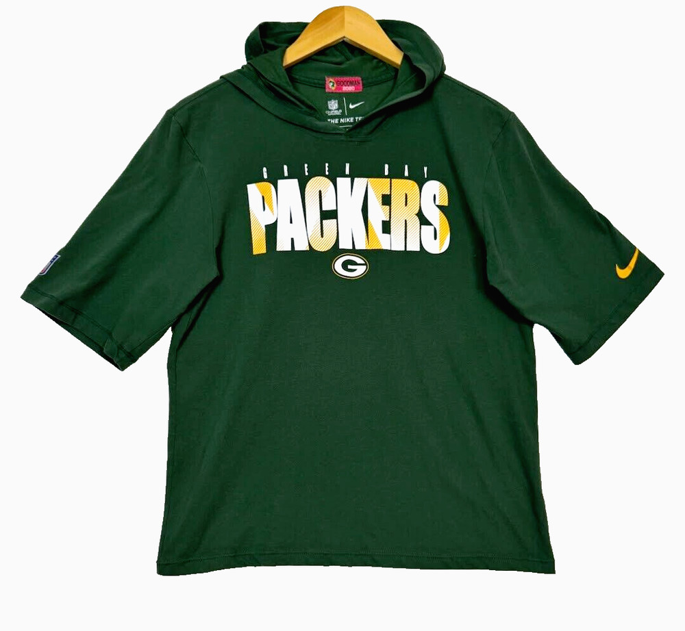 Nike Green Bay Packers Shirt Mens Sz S NFL On Field Hooded Tee Goodman Green