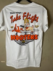NWT-HOOTERS These Wings Take Flight Double Sided Ripple Junction WHT Graphic Tee