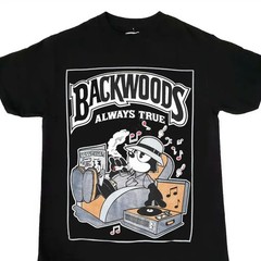 Backwoods Always True and The Cat Enjoy Music Graphic T-Shirt, Unisex Summer Top