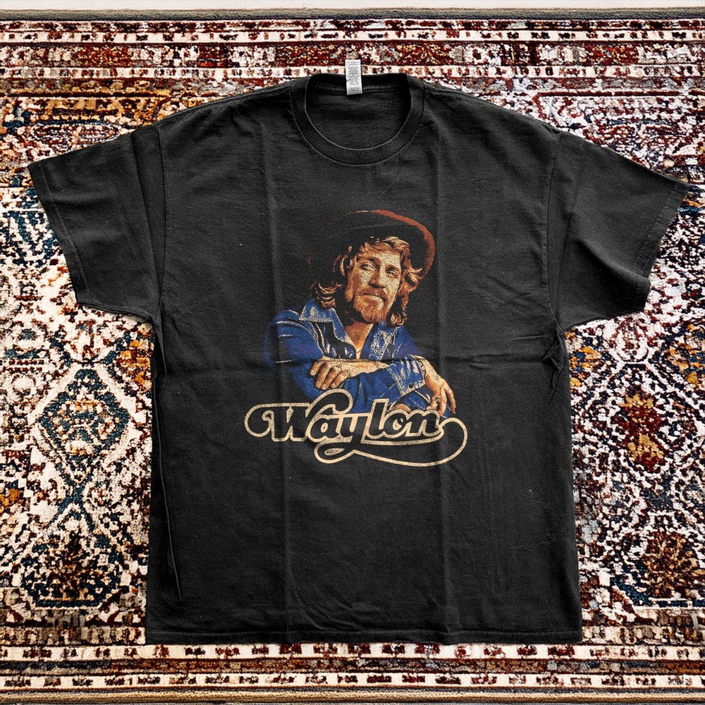 Waylon Jennings Heritage Unisex Black Cotton T-shirt S-5XL