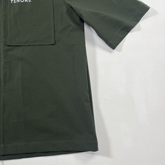 Tenore Zip Up Shirt Jacket Polo Short Sleeve Green Logo Pocket Men’s L